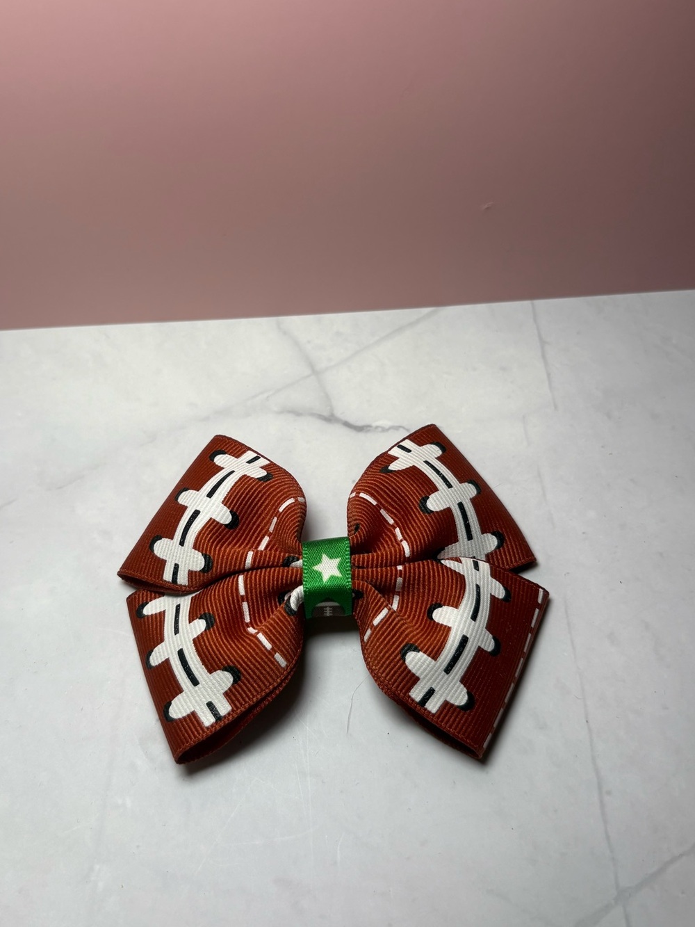 Football Print Hair Bow